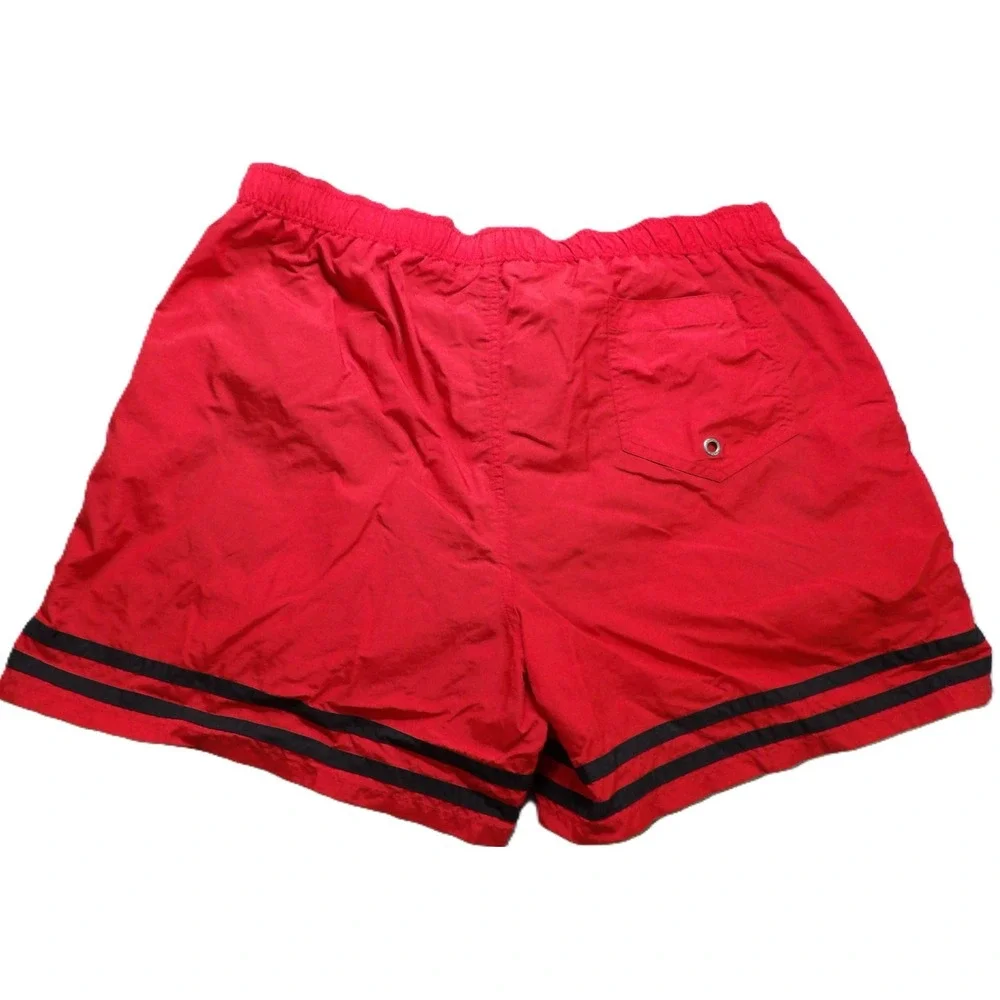 VTG Polo Sport Ralph Lauren Swim Trunks Shorts Nylon Men XL Red Black 90s Board